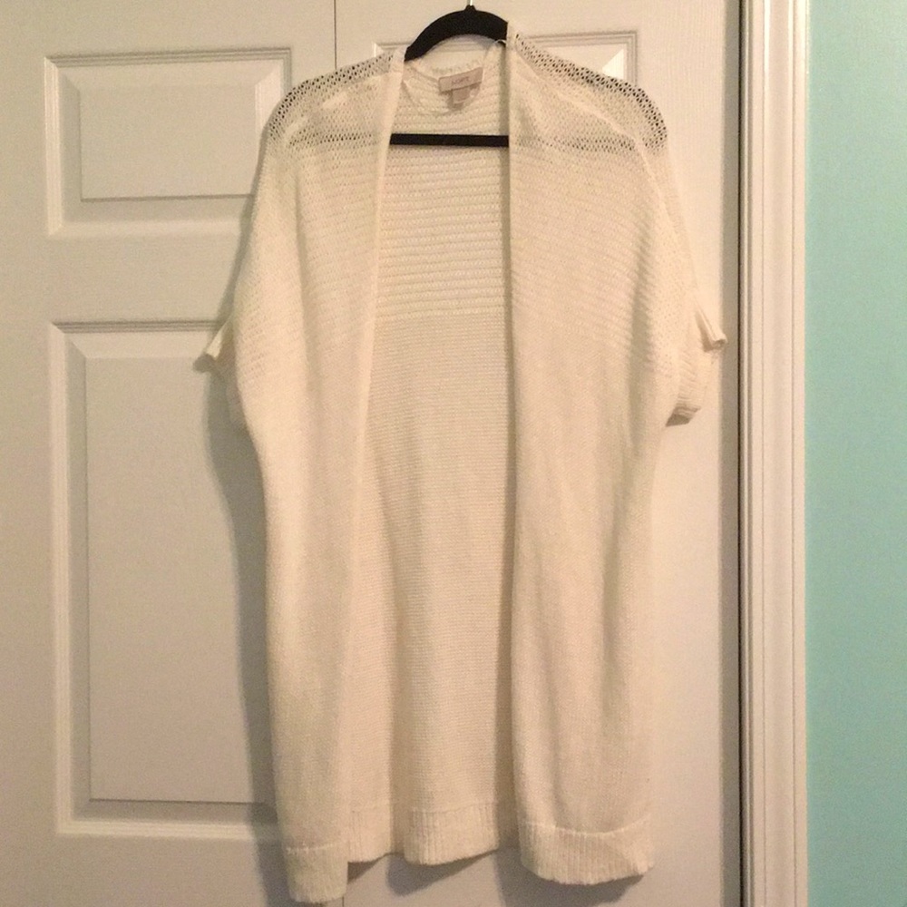 Short sleeved cream cardigan size large
